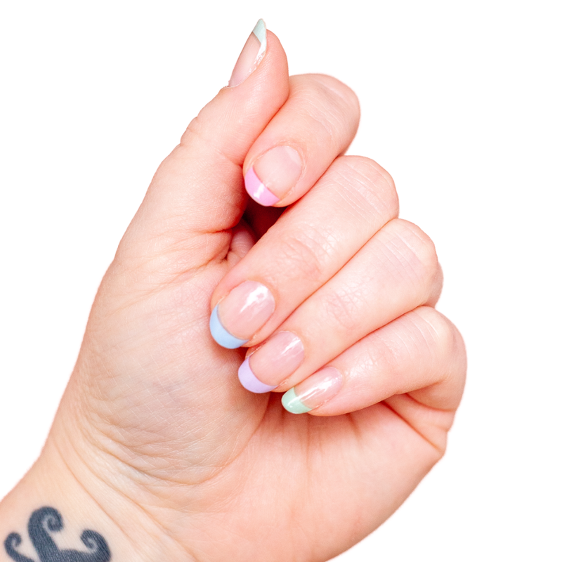 Sidewalk Chalk Tips | Colorful Pastel French Tip Nail Wrap