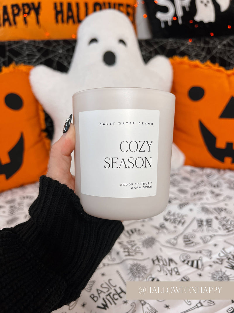 Cozy Season 15 oz Soy Candle, Matte Jar - Fall Home Decor