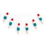 Rocket pop popsicle felt garland for the 4th of July. 