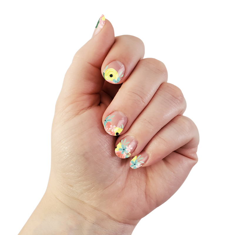 Beautiful Bouquet | Pastel Floral French Tip Nail Wrap Set