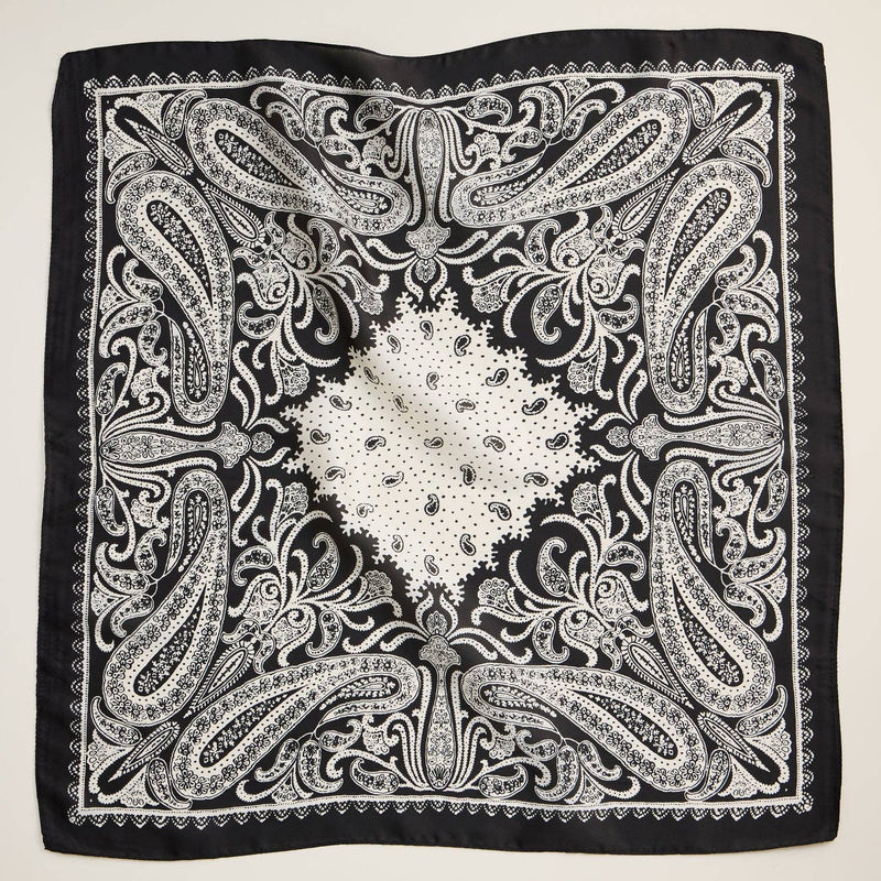 Silk Texture Paisley Bandana Scarf for Men & Women