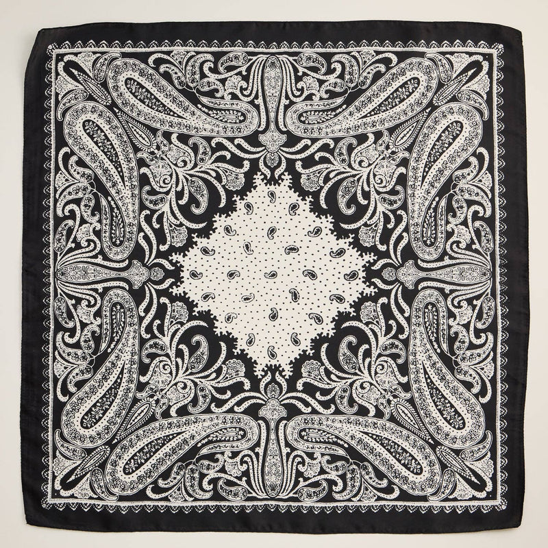 Silk Texture Paisley Bandana Scarf for Men & Women