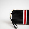Preppy Stripe Zipper Clutch - Red/White