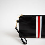 Preppy Stripe Zipper Clutch - Red/White