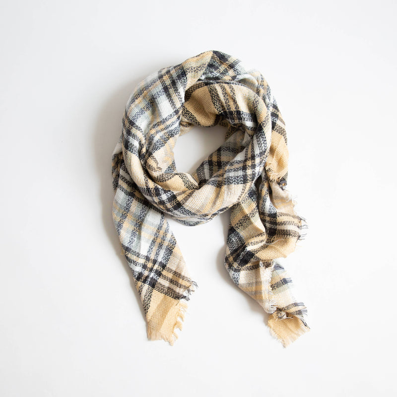 Tan Tartan Scarf