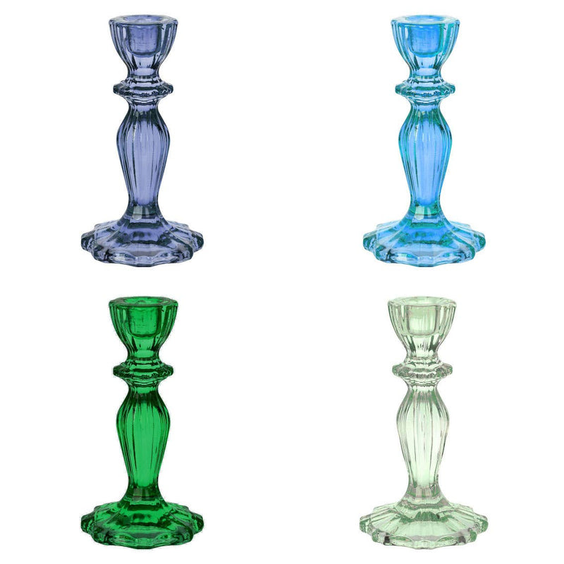 Glass Candle Holders Starter Set - Cool Colors
