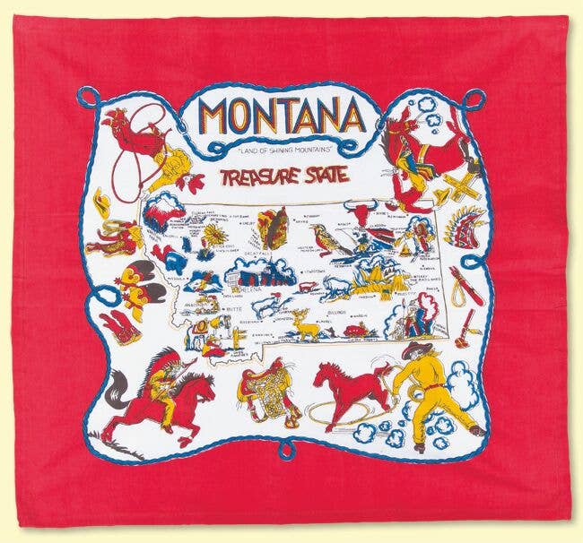 Montana Map Towel