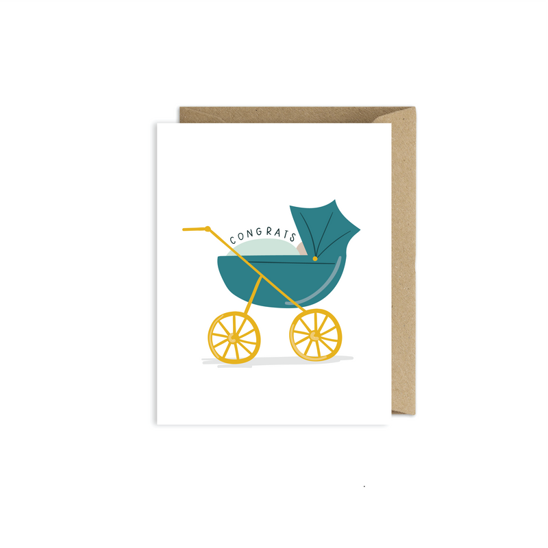 Congratulations Baby Carriage Card