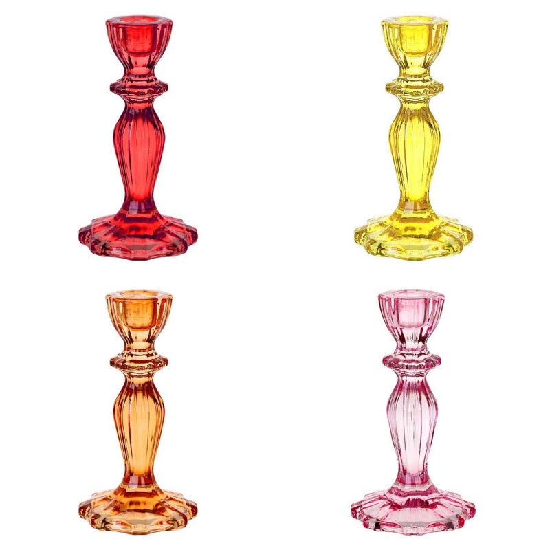 Glass Candle Holders Starter Set - Warm Colors