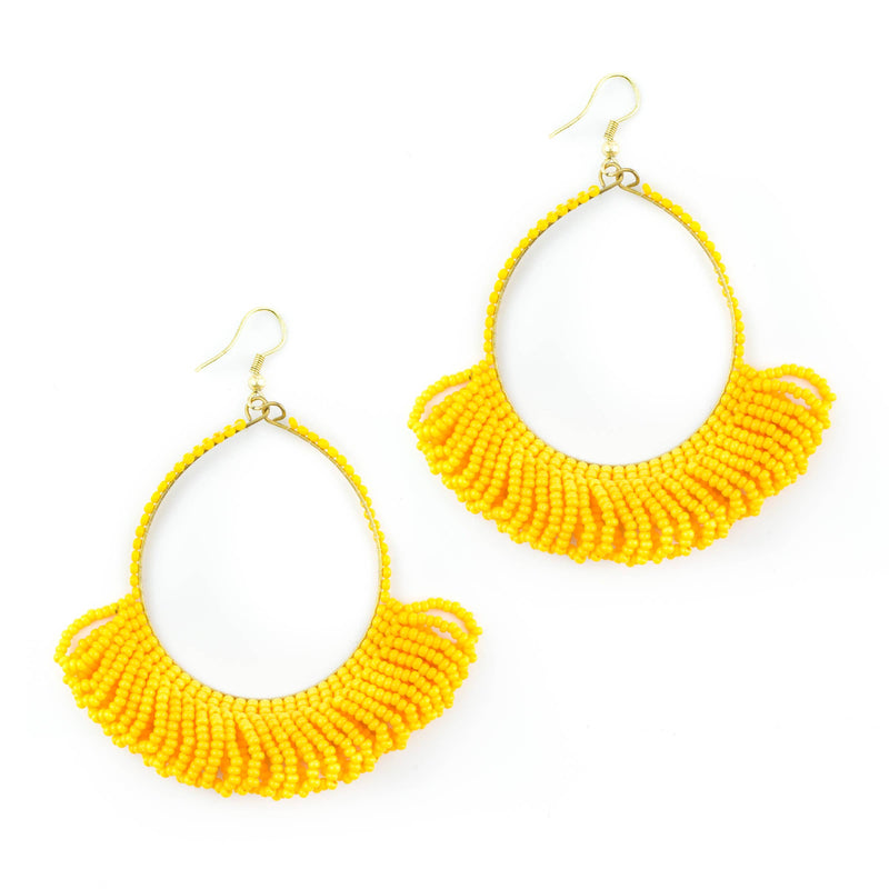 Colorful Beaded Fringe Earrings