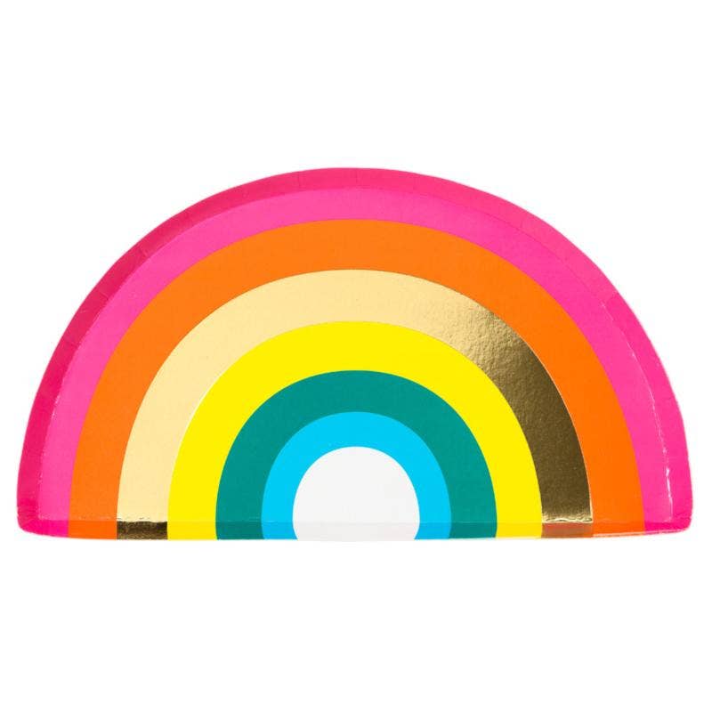 Rainbow Party Plates - 12 Pack