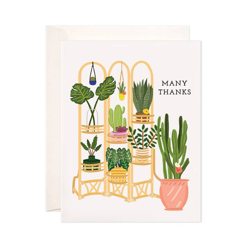 Houseplants Thanks Greeting Card - Thank You Card