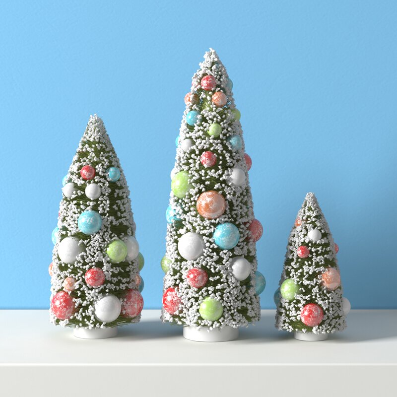 Bottle Brush Christmas Tree with Balls