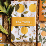 Orange Orchard Tea Towel, Fall Decor Towel