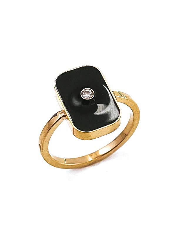 Ryker Crystal Black Ring