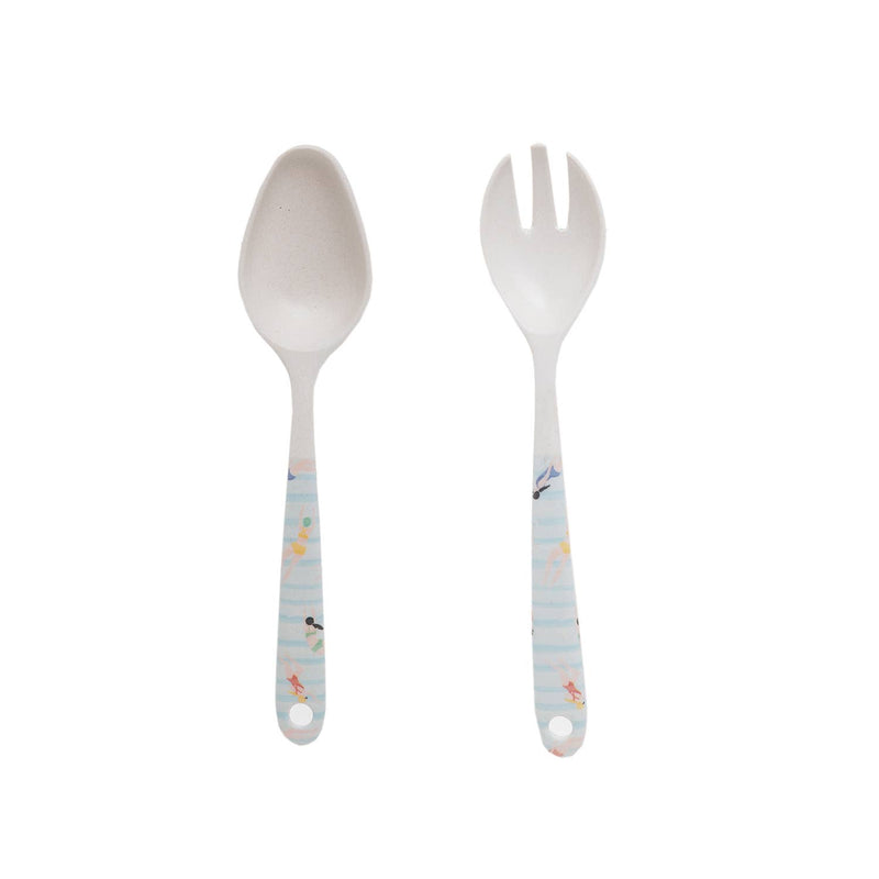 SALE Bamboo Swim Print Fork/Spoon Set of 2