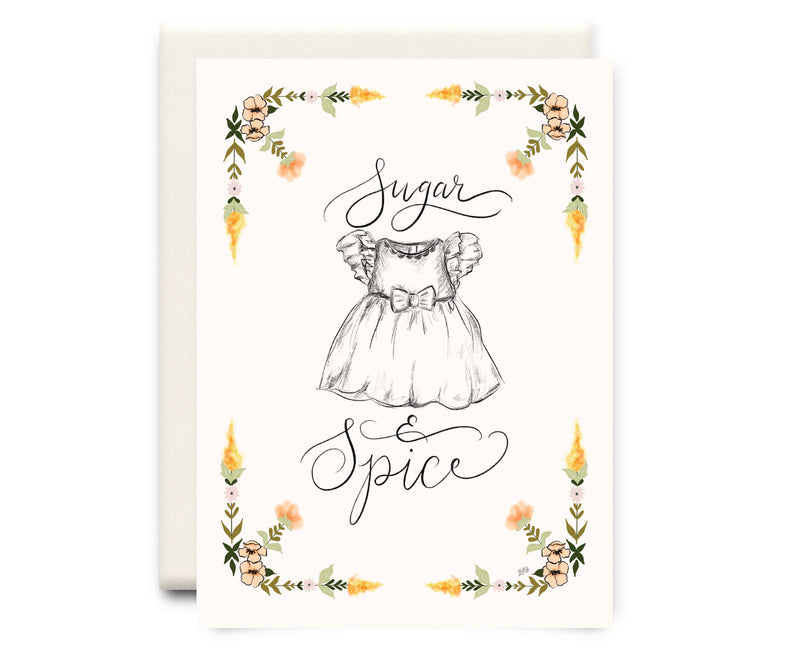 Sugar and Spice V2 | Baby Girl Greeting Card