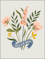 Thank You Greeting Card - Banner Wildflowers