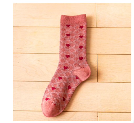 Pink Vintage Heart Socks