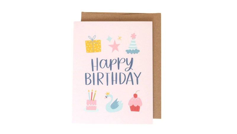 Pink Happy Birthday Card