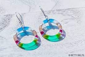 Large Upcycled Surfite Hoop Earrings