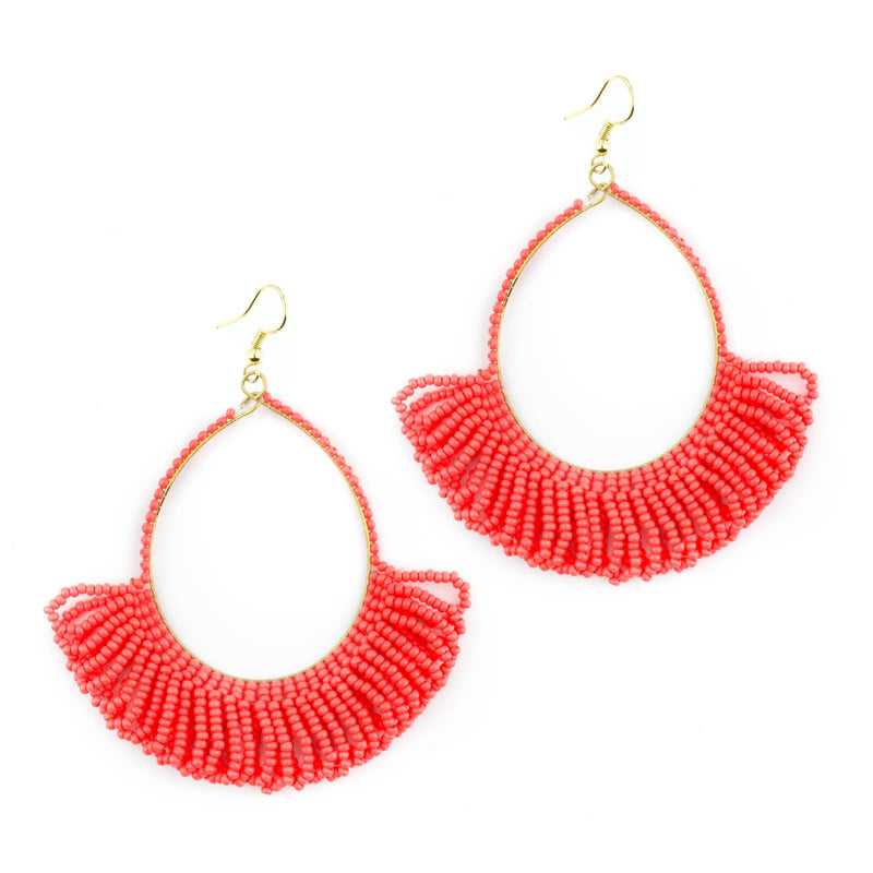 Colorful Beaded Fringe Earrings