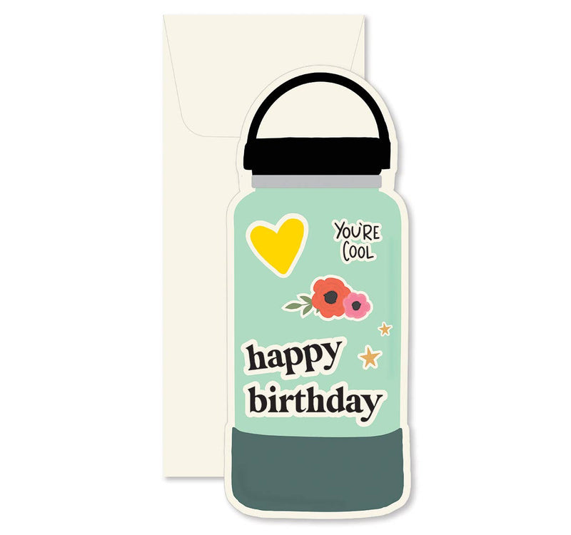 Water Bottle Birthday Greeting Card