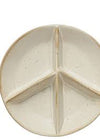 Round Stoneware Peace Sign Divided Dish