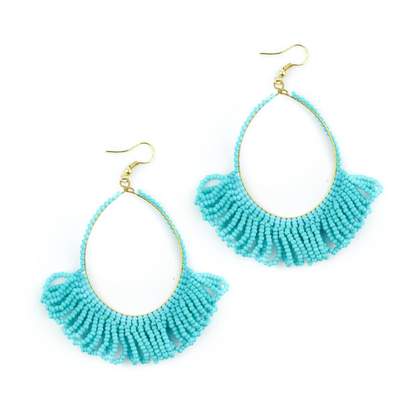 Colorful Beaded Fringe Earrings