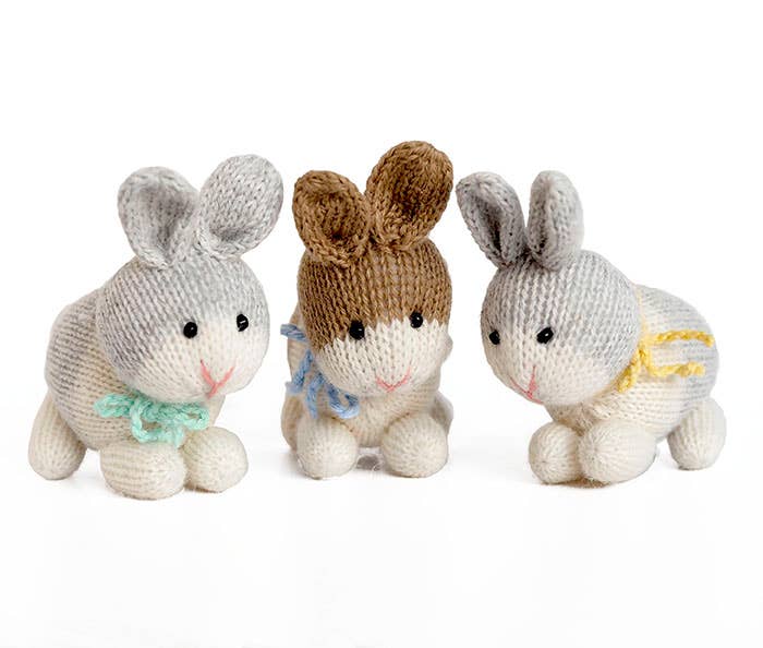 Bunnies with Bows Ornaments