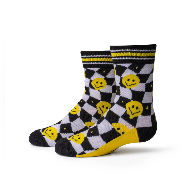 Checkered Smiley Face Socks