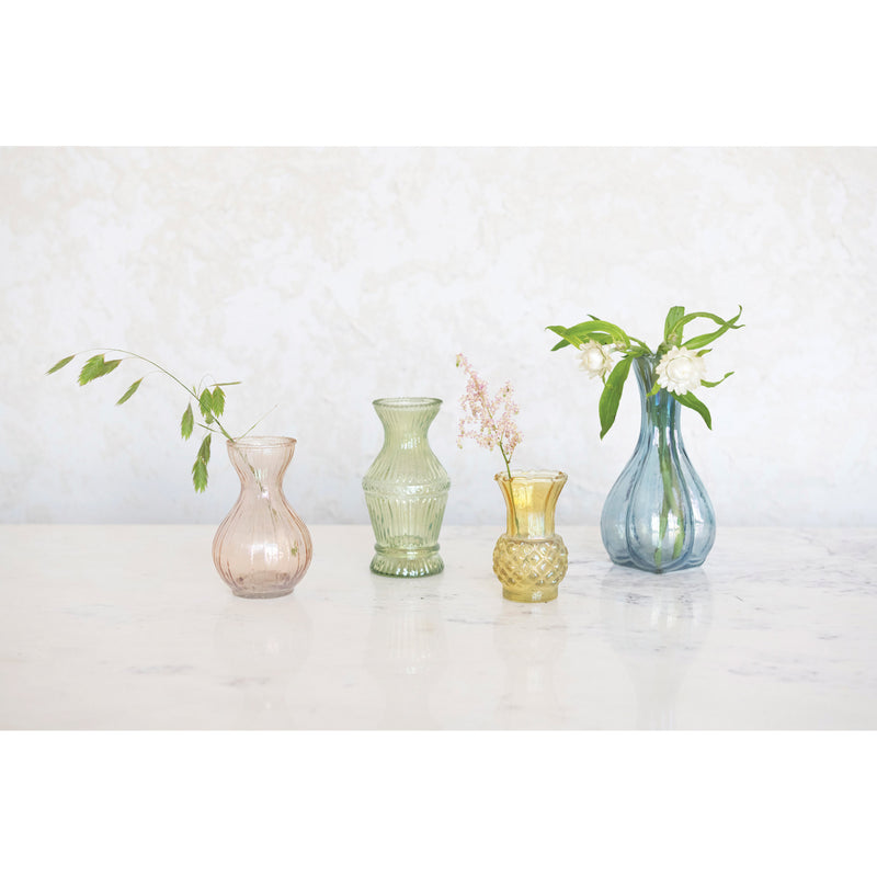 Debossed Glass Vases