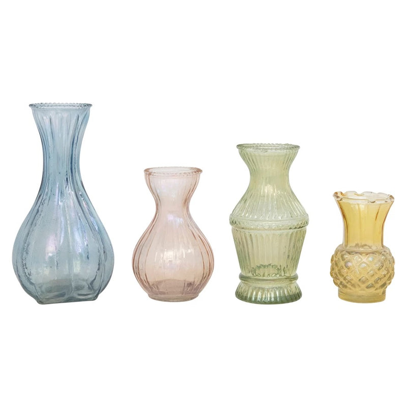 Debossed Glass Vases