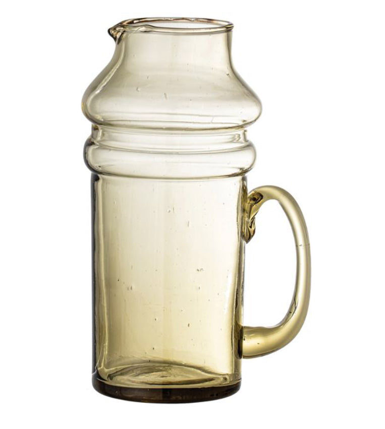 Recycled Glass pitcher olive color