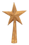 Handmade Paper Mache Star Tree Topper, Antique Gold Color