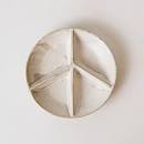 Round Stoneware Peace Sign Divided Dish